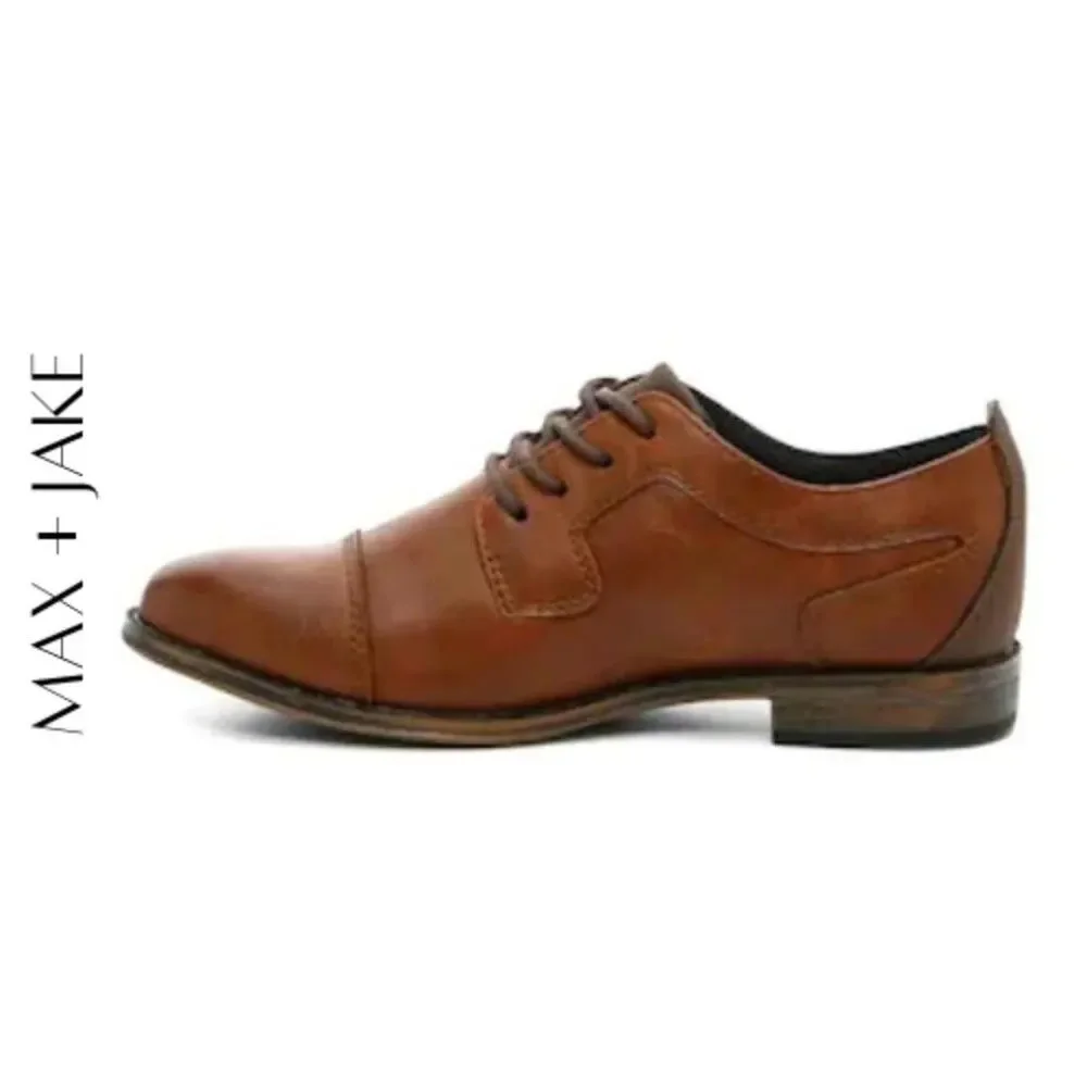 MAX + JAKE Boy’s Buckley Oxford Dress Shoes, 1 Medium (Age 7)